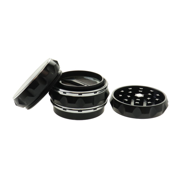 Black and Silver Aluminum Grinder – 3 stage – 50mm