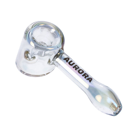 Aurora-Hammer Hand Pipe-Clear Fumed-4in