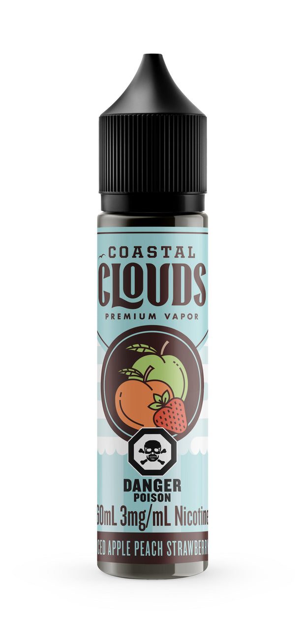 E-Juice Coastal Clouds Sweets Iced Apple Peach Strawberry 60ml