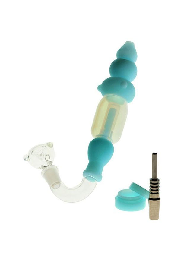 Silicone Nectar Collector with titanium nail & glass bowl