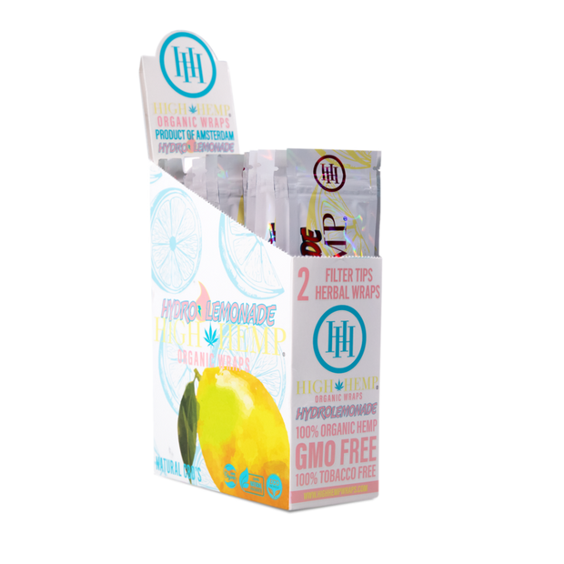 High Hemp-Hemp Wraps 2X-Hydro Lemonade-25/Box 2/Pack
