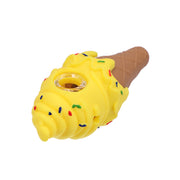 4.5inch ice cream style silicone hand pipe with glass bowl