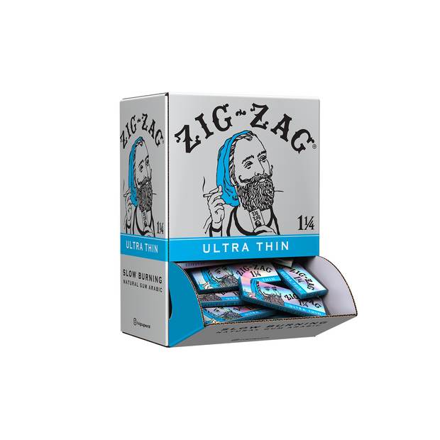 Zig-Zag Ultra Thin Slow Burning Rolling Papers – 1 ¼” Silver – 25 Pack