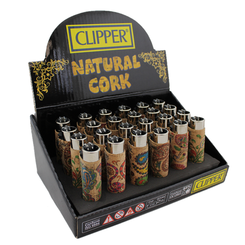 Clipper Lighter – Cork – Leaves– 24 Pack