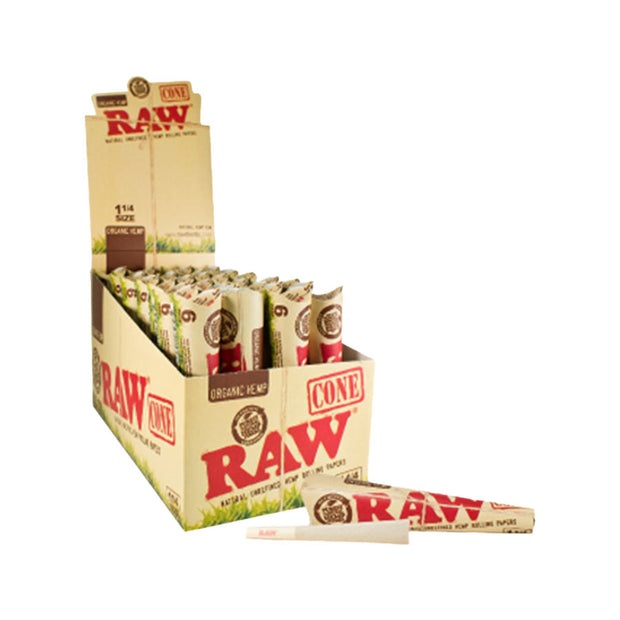 Valiant Distribution Raw - Organic Cones - King Size 32/Box 3/Pkg